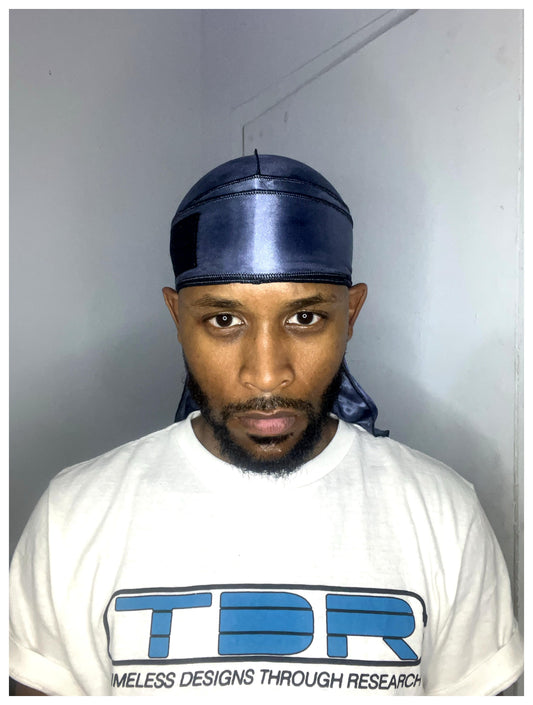Superchill ™ No-Tie Durag
 SILKY (Blue Steel)