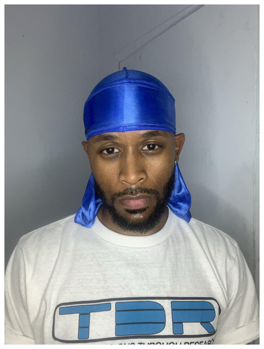 Superchill ™ No-Tie Durag
 SILKY (Static Blue)